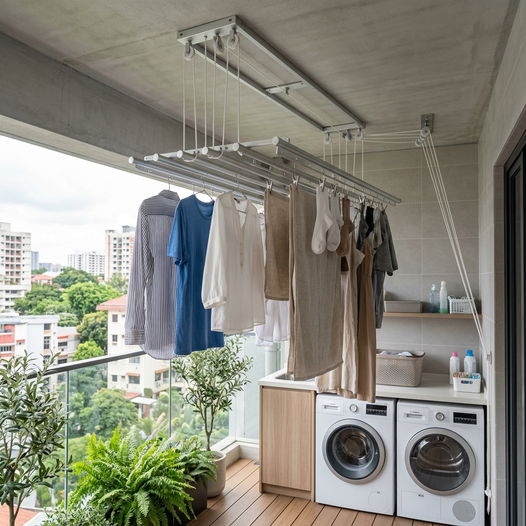 Ceiling Pulley Cloth Drying Hanger installation in Chennai