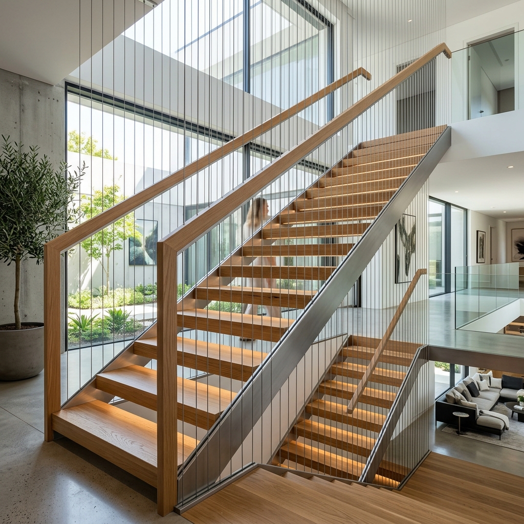 Staircase Invisible Grill installation in Chennai